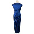 Load image into Gallery viewer, Talbot Runhof Blue Ruched Silk Taffeta Cocktail Dress