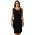 Load image into Gallery viewer, Valentino Black Ruffled Zipper Detail Sleeveless Wool Knit Dress with Lace Back