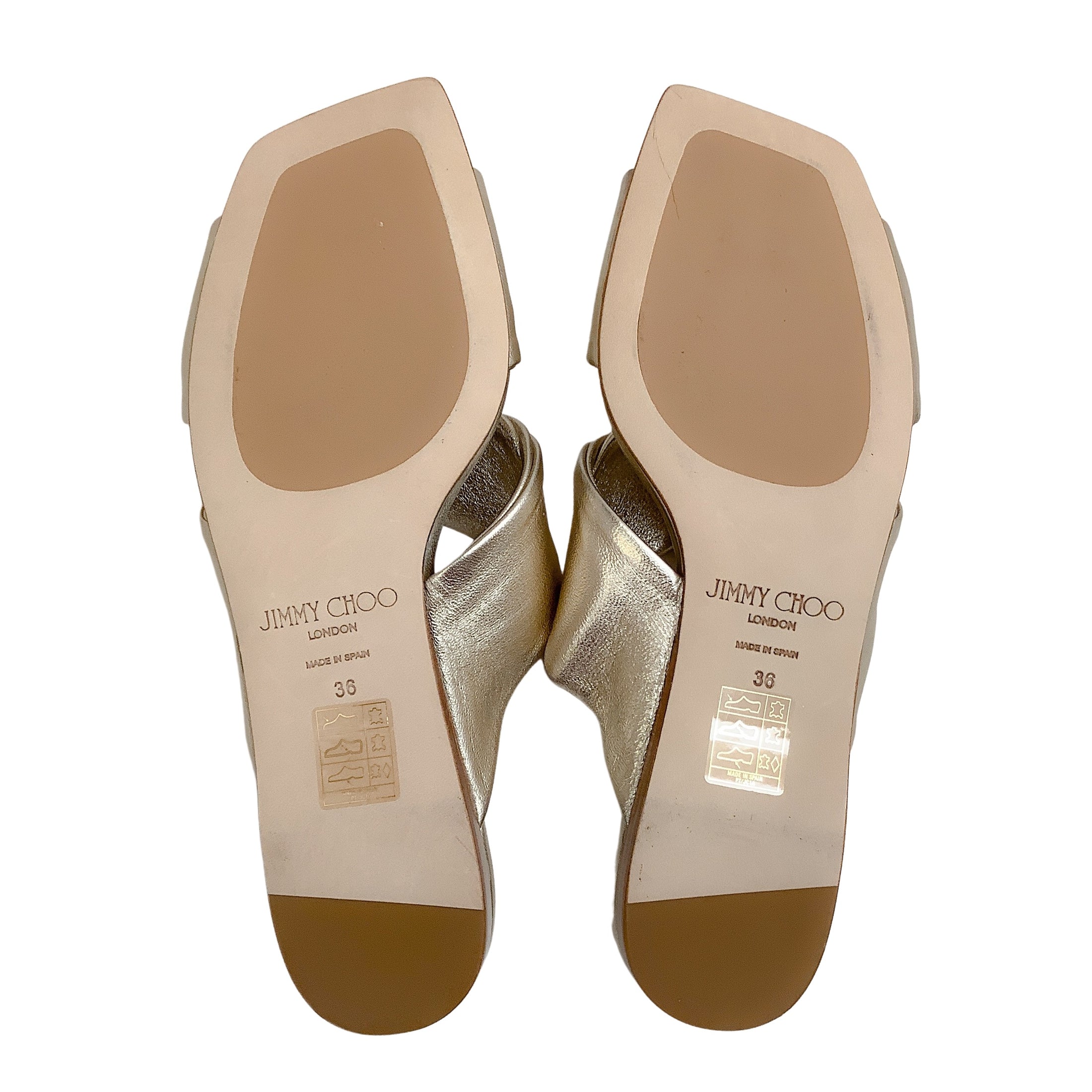 Jimmy Choo Narisa Champagne Gold Flat Slide Sandals