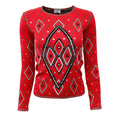 Load image into Gallery viewer, Chanel Sequined Diamond Red / Black / White Sweater