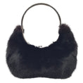 Load image into Gallery viewer, Valentino Crystal Embellished Mink Black Fur Clutch
