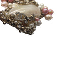 Load image into Gallery viewer, Chanel Pink / Ecru Cc Logo Seashell Pendant Crystal Embellished Imitation Pearl Long Necklace