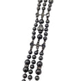 Load image into Gallery viewer, Chanel Gunmetal 2017 Crystal Embellished CC Logo Triple Strand Pearl Necklace