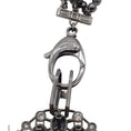 Load image into Gallery viewer, Chanel Gunmetal 2017 Crystal Embellished CC Logo Triple Strand Pearl Necklace
