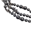 Load image into Gallery viewer, Chanel Gunmetal 2017 Crystal Embellished CC Logo Triple Strand Pearl Necklace