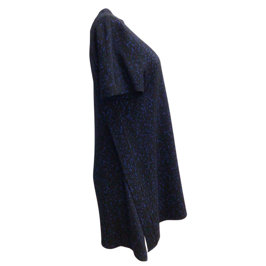 Proenza Schouler Black / Blue Printed Short-sleeved Crepe Short Casual Dress
