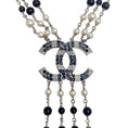 Load image into Gallery viewer, Chanel Pearl And Navy Crystals 2019 Necklace