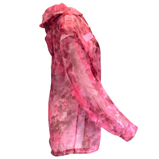Mr & Mrs Italy Pink Sheer Camo Blossom Hooded Full Zip Parka Jacket