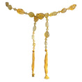 Load image into Gallery viewer, Chanel Vintage 1999 Yellow Resin Stone and Gold CC Logo Charm Tassel Detail Belt