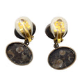 Load image into Gallery viewer, Green Semi-Precious Stone and Sterling Silver Clip-On Drop Earrings
