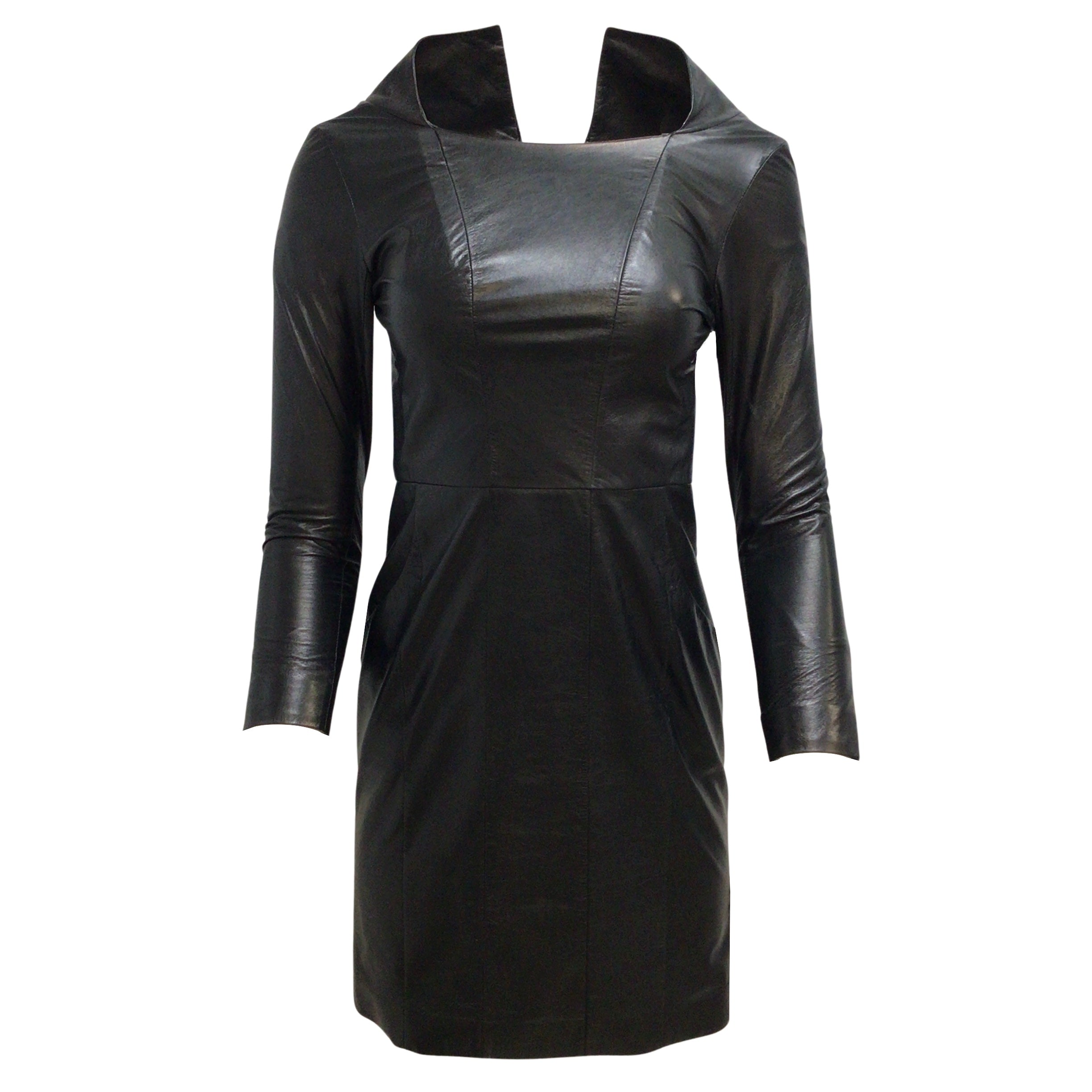 CHANEL 05A Matelasse lambskin Leather Tight skirt P26804 black 34