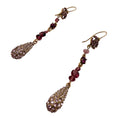 Load image into Gallery viewer, Chanel Purple / Gold Glass and Crystal Long Dangle Earrings
