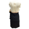 Load image into Gallery viewer, Valentino Ivory / Black Ruffled Detail Sleeveless Crepe Cocktail Dress
