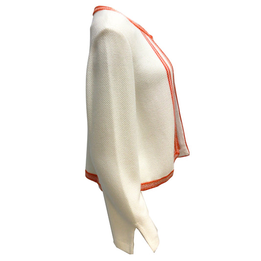 St. John Ivory / Orange Stripe Knit Jacket