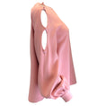 Load image into Gallery viewer, Oscar de la Renta Keyhole Sleeve Stretch Silk Blouse in Pink
