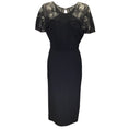 Load image into Gallery viewer, Roland Mouret Black Sheer Lace and Viscose Knit Midi Dress
