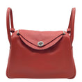 Load image into Gallery viewer, Hermès Lindy 2008 Rouge Clemence Leather 30cm Shoulder Bag