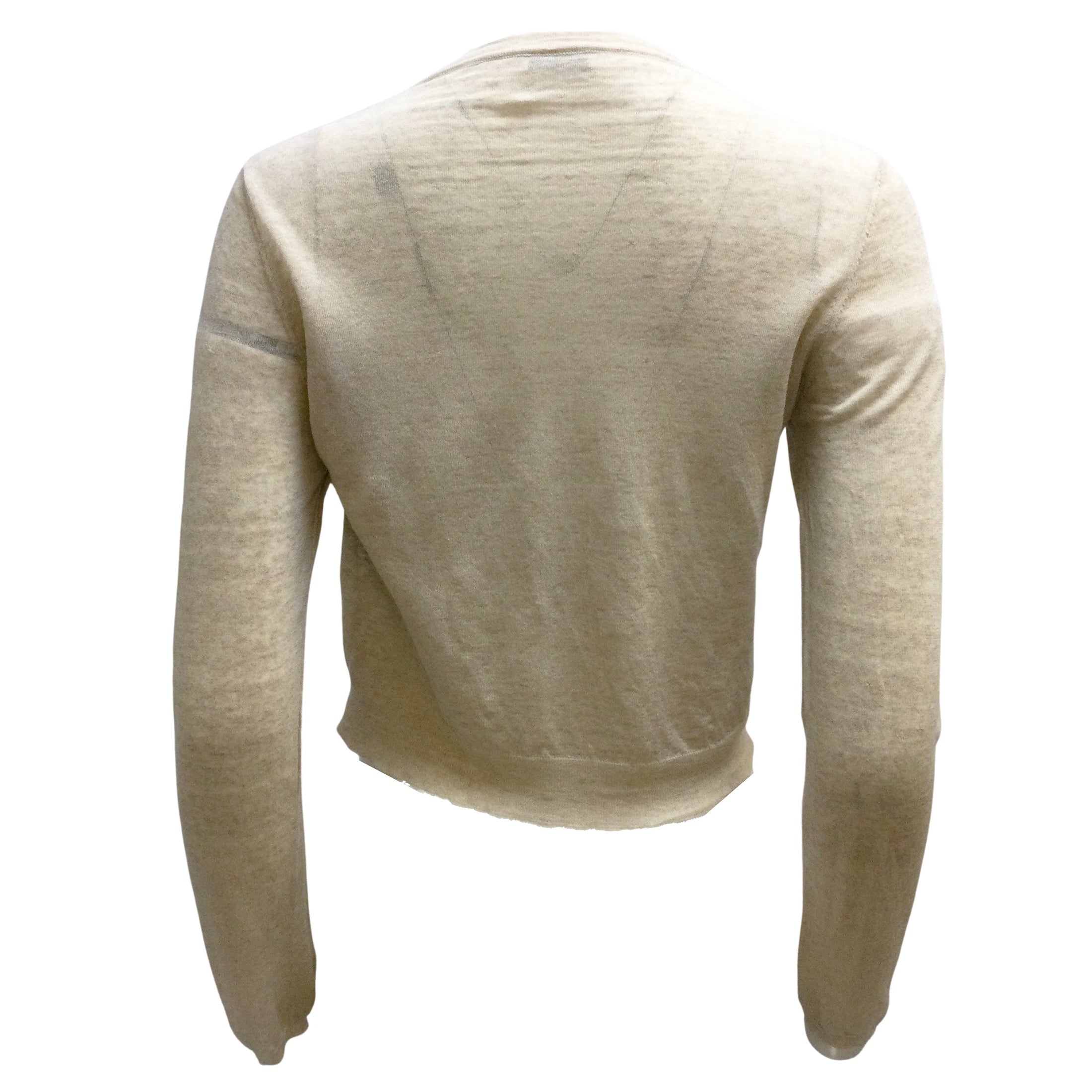 Brunello Cucinelli Long Sleeved Knit Button-down Two-piece Beige / Ecru Sweater