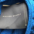 Load image into Gallery viewer, Roland Mouret Blue Hammered Asymmetrical Silk Blouse
