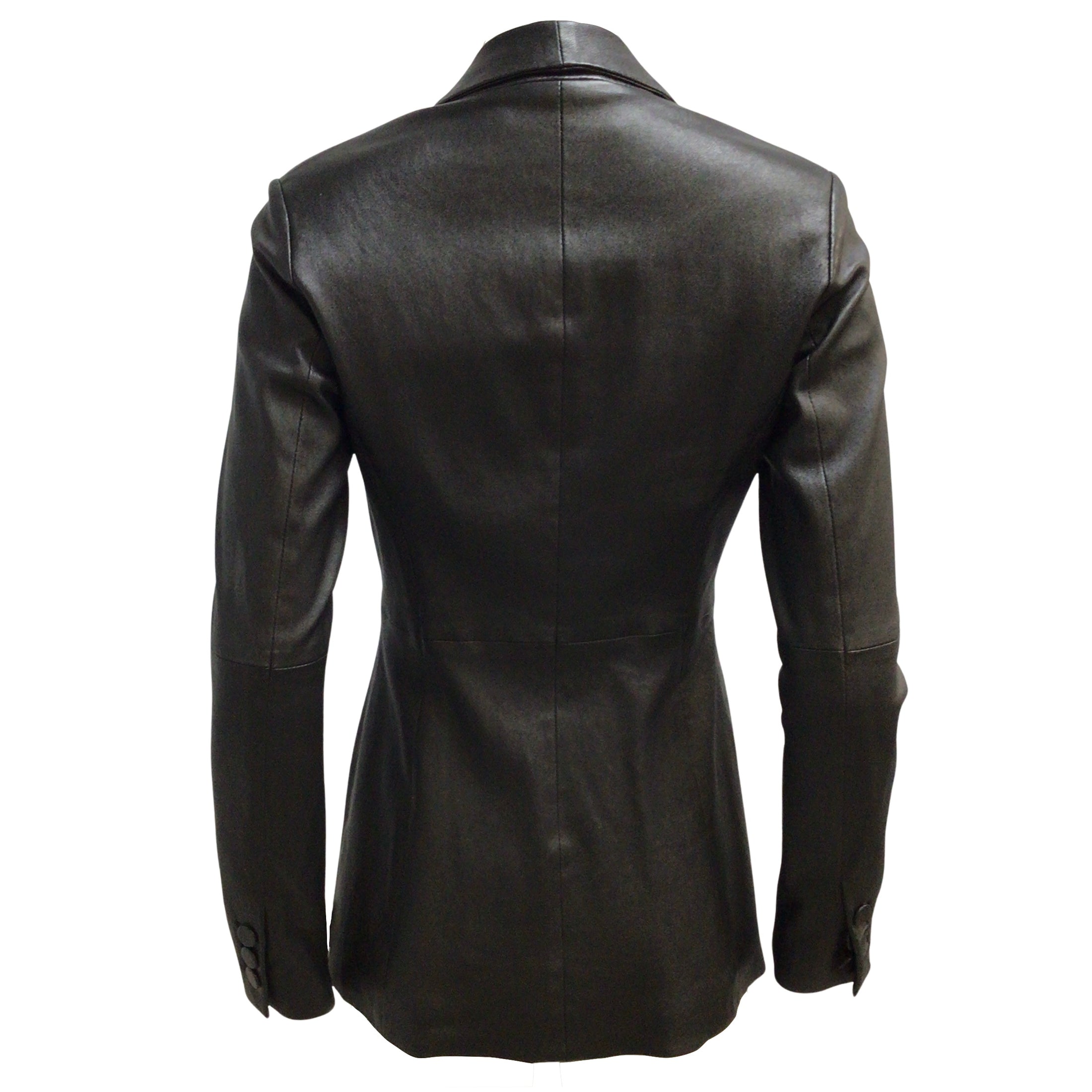 Giorgio Armani Black Stretchy Lambskin Leather Jacket