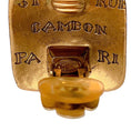 Load image into Gallery viewer, Chanel Gold / Gripoix 1999 Clip On Square Embossed Logo Earrings
