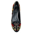 Load image into Gallery viewer, Dolce & Gabbana Grey Flannel Velvet Floral with Key Flats