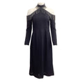 Load image into Gallery viewer, Christopher Kane Navy Blue Cold Shoulder Crystal Embellished Cocktail Dress