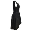 Load image into Gallery viewer, Simone Rocha Black Quilted Floral Brocade Asymmetrical Hem Satin Dress