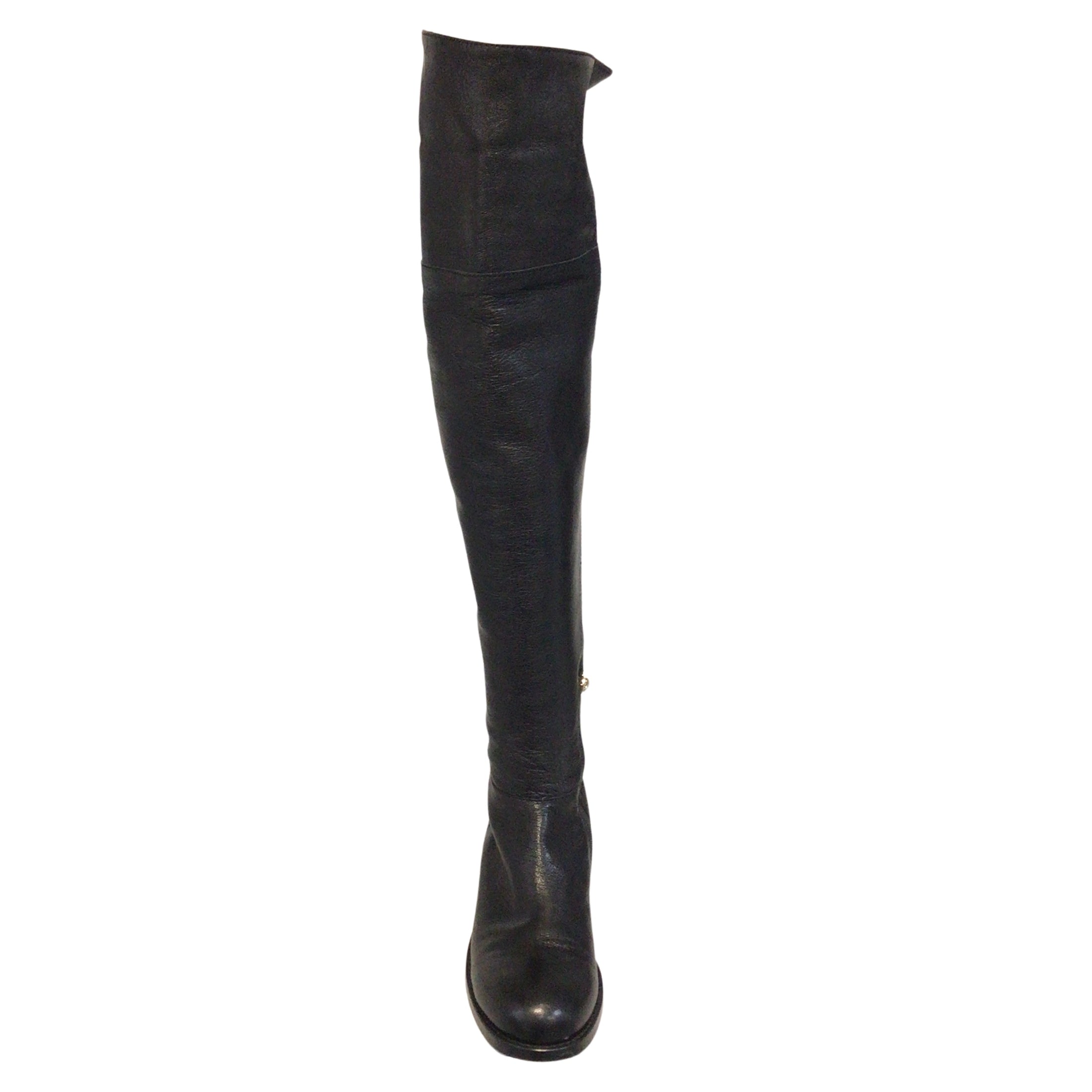 Jimmy Choo Black Knee-High Leather Boots