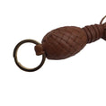 Load image into Gallery viewer, Bottega Veneta Light Brown Fringed Leather Detail Intrecciato Woven Leather Keychain
