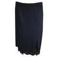 Load image into Gallery viewer, Giambattista Valli Black Lace Trimmed Crepe Skirt
