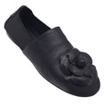 Load image into Gallery viewer, Chanel Black Camellia Leather and Grosgrain Loafers / Flats