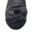 Load image into Gallery viewer, Chanel Black Camellia Leather and Grosgrain Loafers / Flats