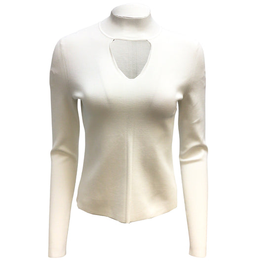 Proenza Schouler White Label Ivory / Off-white Compact Knit Turtleneck Blouse