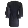 Load image into Gallery viewer, Ralph Lauren Black Label Black Flutter Sleeved Crepe Mini Dress