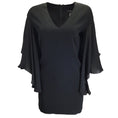 Load image into Gallery viewer, Ralph Lauren Black Label Black Flutter Sleeved Crepe Mini Dress