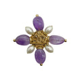Load image into Gallery viewer, Chanel Gold Spring 2005 Amethyst & Pearl Multi Stone/Crystals Brooch
