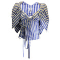 Load image into Gallery viewer, Rosie Assoulin Blue / White Striped Cotton Top

