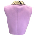 Load image into Gallery viewer, Alessandra Rich Lilac Python Print Leather Collar Tweed Boucle Knit Gilet Vest