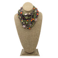 Load image into Gallery viewer, Green / Orange Multi Strand Floral and Star Beaded Necklace