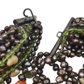Load image into Gallery viewer, Green / Orange Multi Strand Floral and Star Beaded Necklace