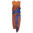 Load image into Gallery viewer, Marni Red / Blue Multi Metropolis Print Sleeveless Silk Crepe Midi Dress