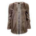 Load image into Gallery viewer, Pologeorgis Grey / Taupe Shirred Mink Coat