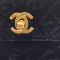 Load image into Gallery viewer, Chanel Black Vintage 80's Quilted Velvet Mini Flap Bag