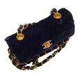 Load image into Gallery viewer, Chanel Black Vintage 80's Quilted Velvet Mini Flap Bag