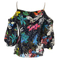 Load image into Gallery viewer, Peter Pilotto Black Multi Floral Printed Cold Shoulder Top

