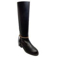 Load image into Gallery viewer, Pierre Hardy Black Leather Tall Pull On Boots With Gold Zipper Detail
