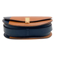 Load image into Gallery viewer, Victoria Beckham Navy Blue / Brown Leather Half Moon Shoulder Bag