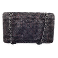Load image into Gallery viewer, Chanel Black / White / Pink 2004 Woven Tweed Double Flap Bag