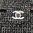 Load image into Gallery viewer, Chanel Black / White / Pink 2004 Woven Tweed Double Flap Bag